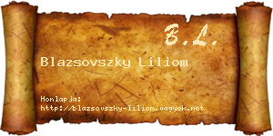 Blazsovszky Liliom névjegykártya